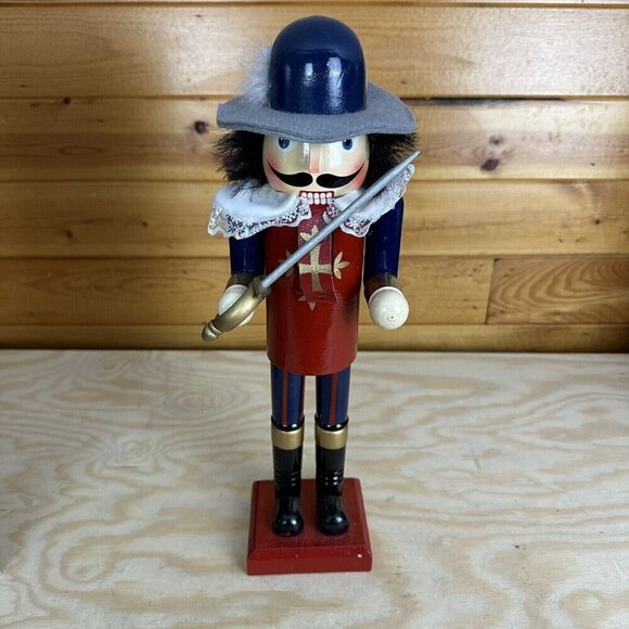 Kirkland Signature Musketeer Sword Wooden Hand Painted Nutcracker with Box 14’ - Picture 2 of 3